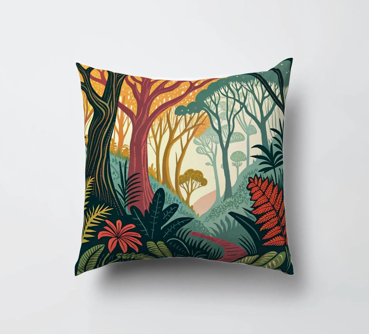 Enchanted Forest Path decorative cushion by Artistic-shop