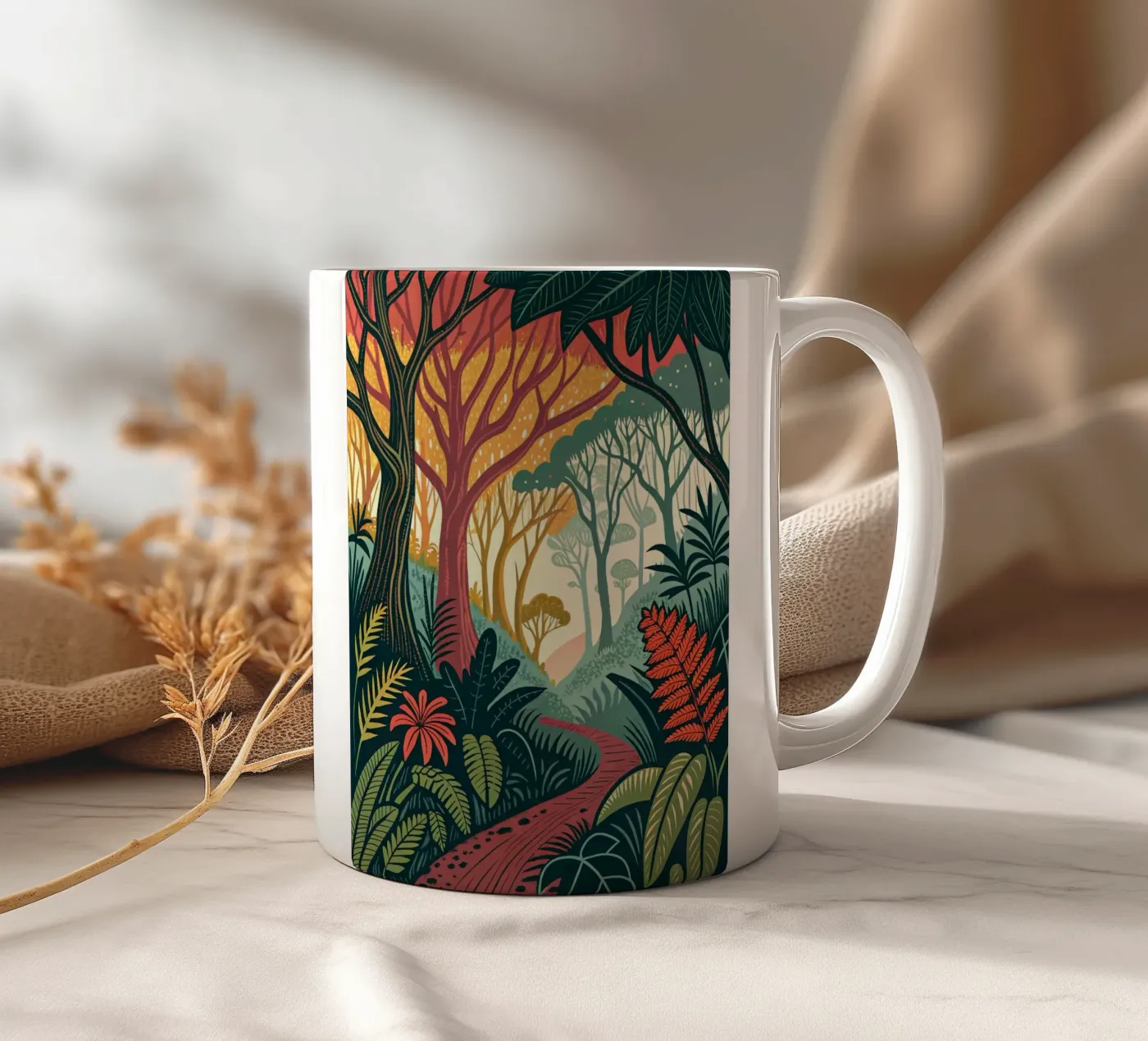 Enchanted Forest Path ceramic mug by Artistic-shop