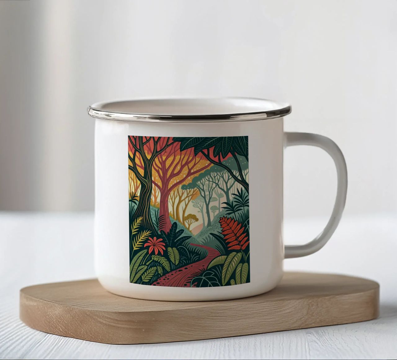 Enchanted Forest Path enamel mug by Artistic-shop