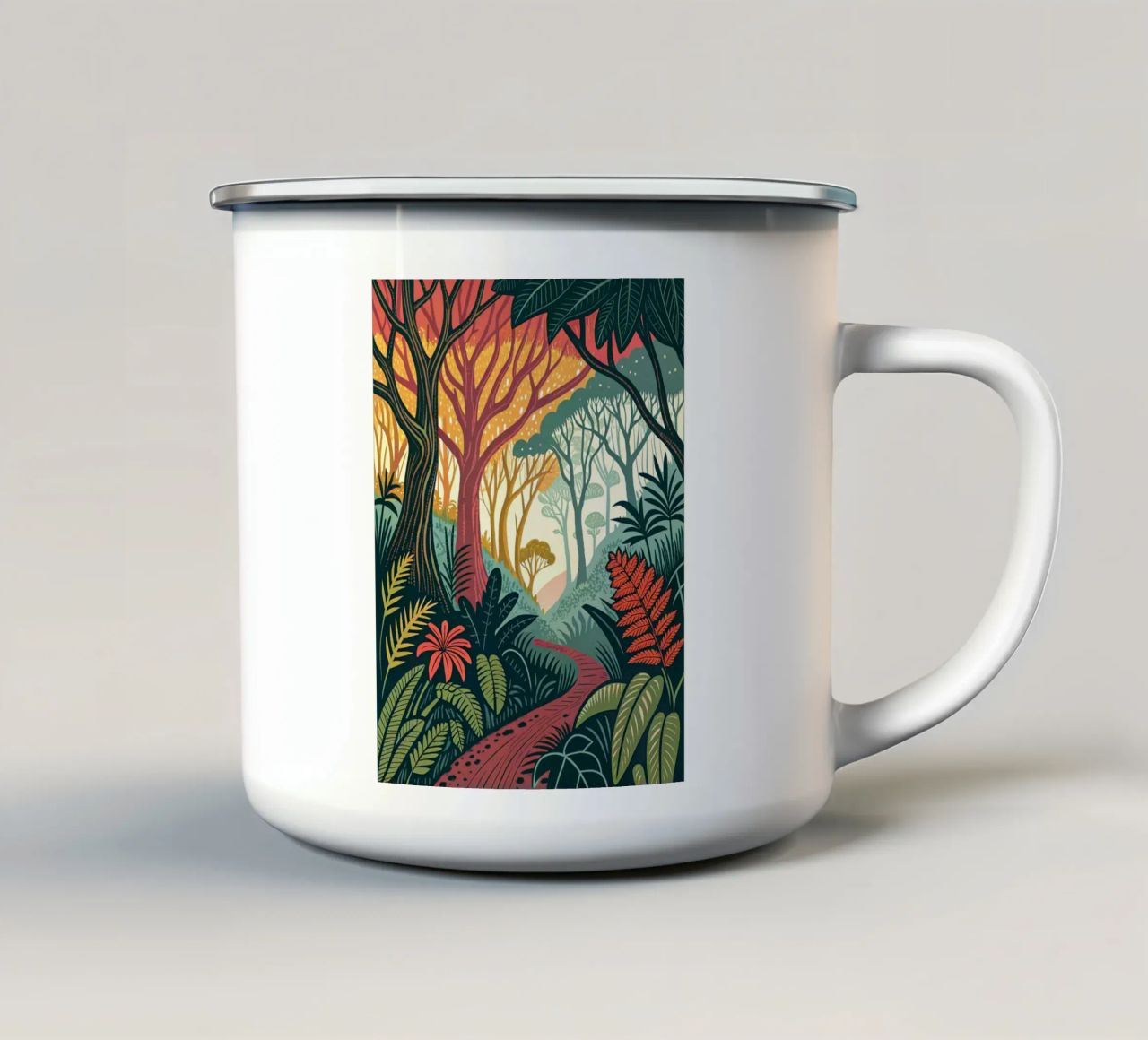 Enchanted Forest Path enamel mug by Artistic-shop