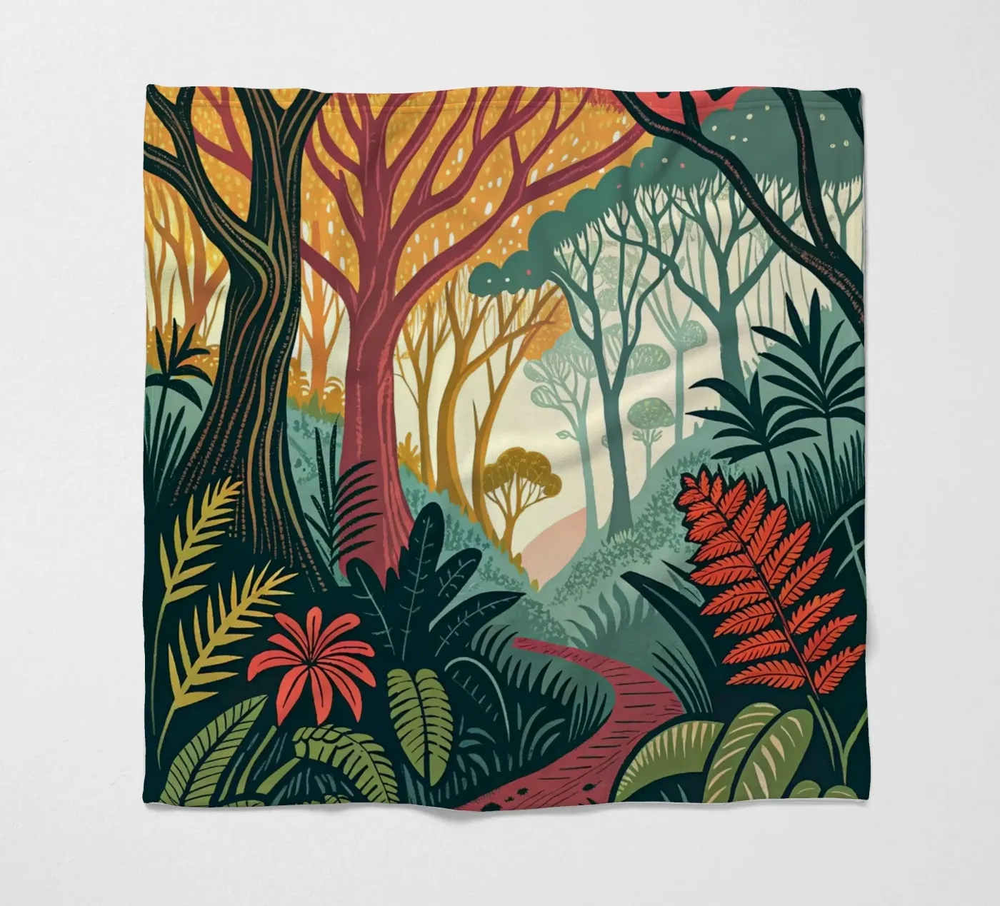 Verwunschener Waldpfad Fleecedecke von Artistic-shop