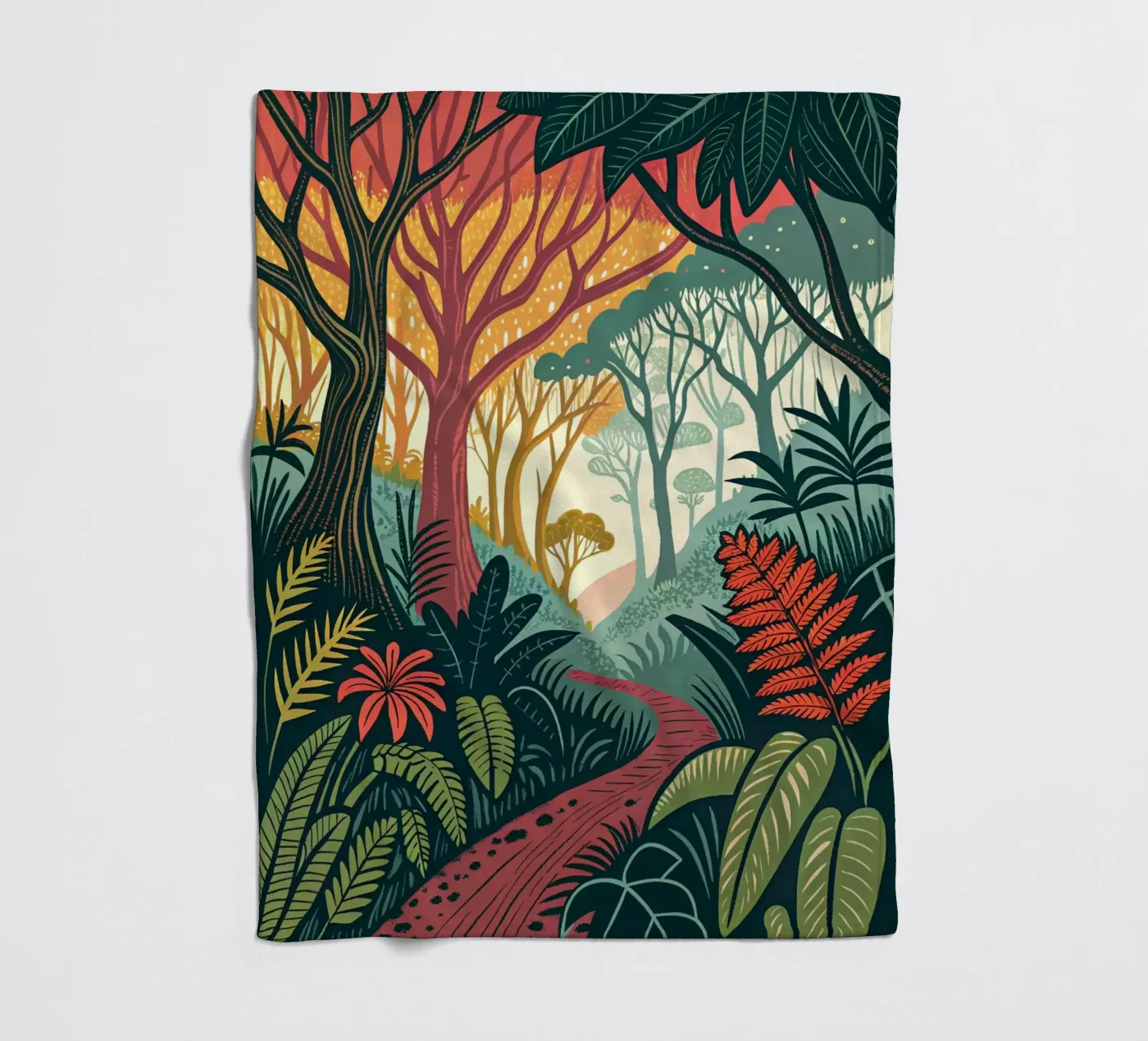 Verwunschener Waldpfad Fleecedecke von Artistic-shop