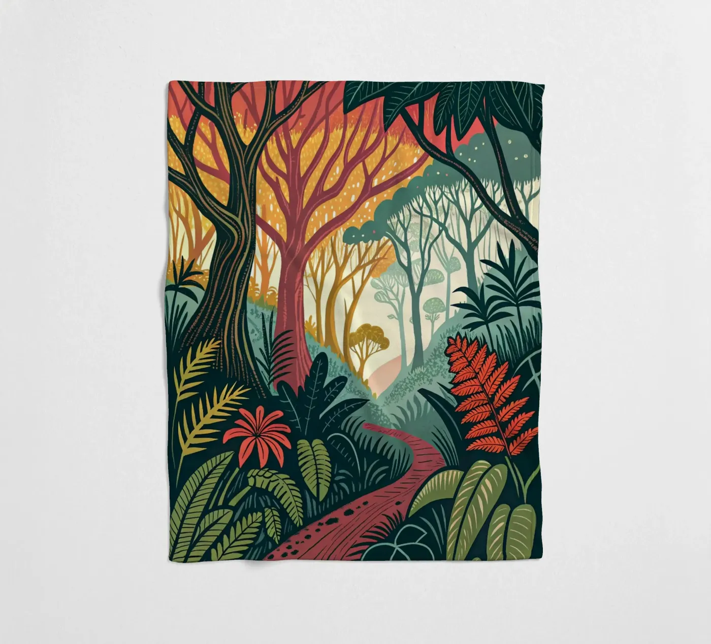 Verwunschener Waldpfad Fleecedecke von Artistic-shop