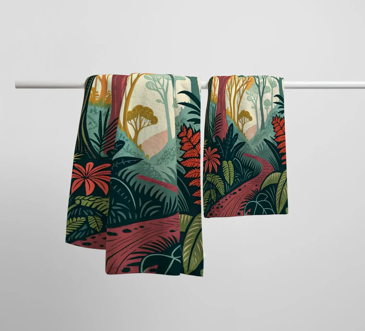 Betoverd bospad badhanddoek van Artistic-shop