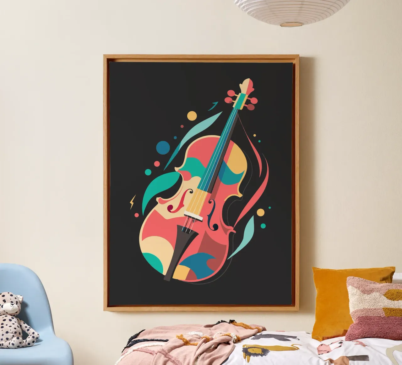 violoncello pittura arte moderna tela con Cornice a cassetta da jasmine