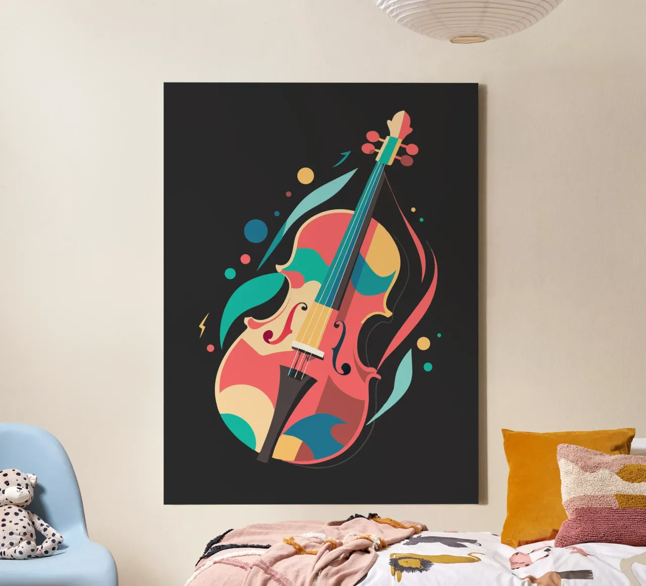 violoncello pittura arte moderna tela con Cornice a cassetta da jasmine