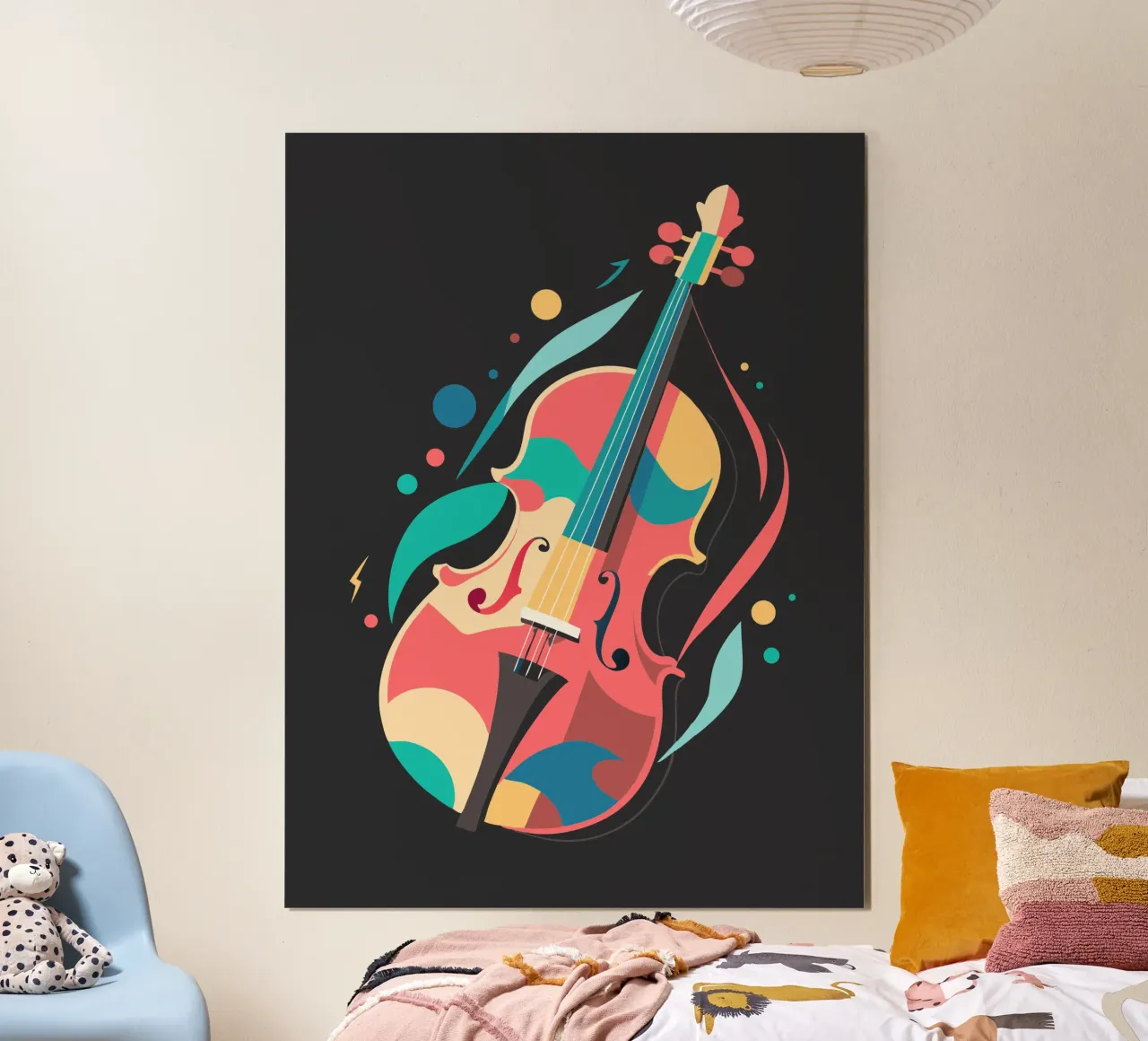 violoncello pittura arte moderna poster con telaio in plastica da jasmine