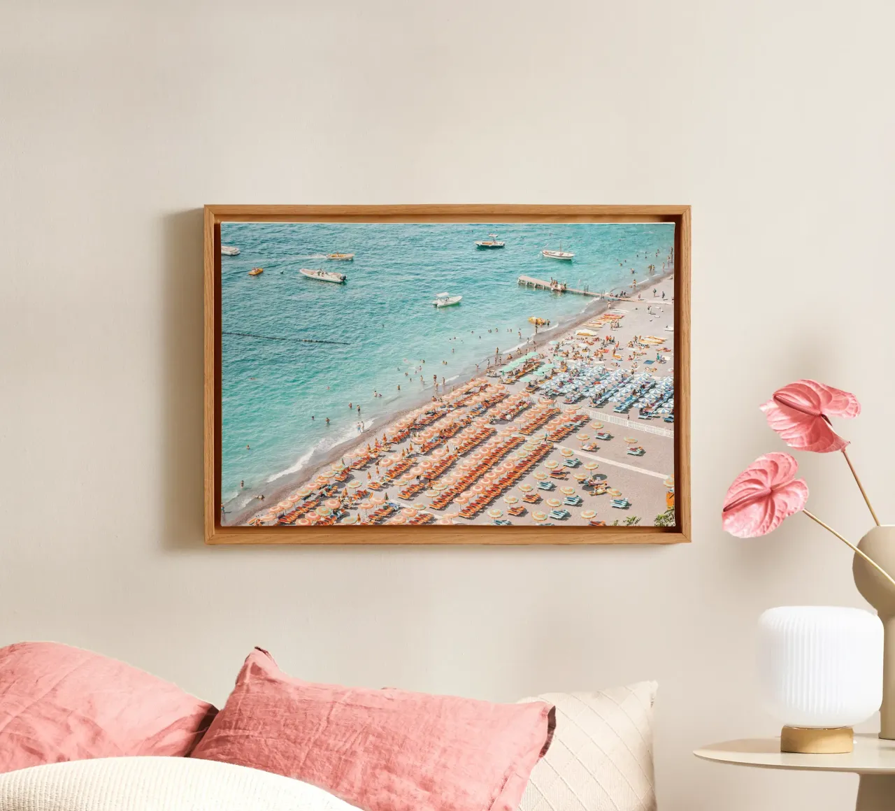 Positano - People on the beach Leinwand von GraceDigitalArtCo
