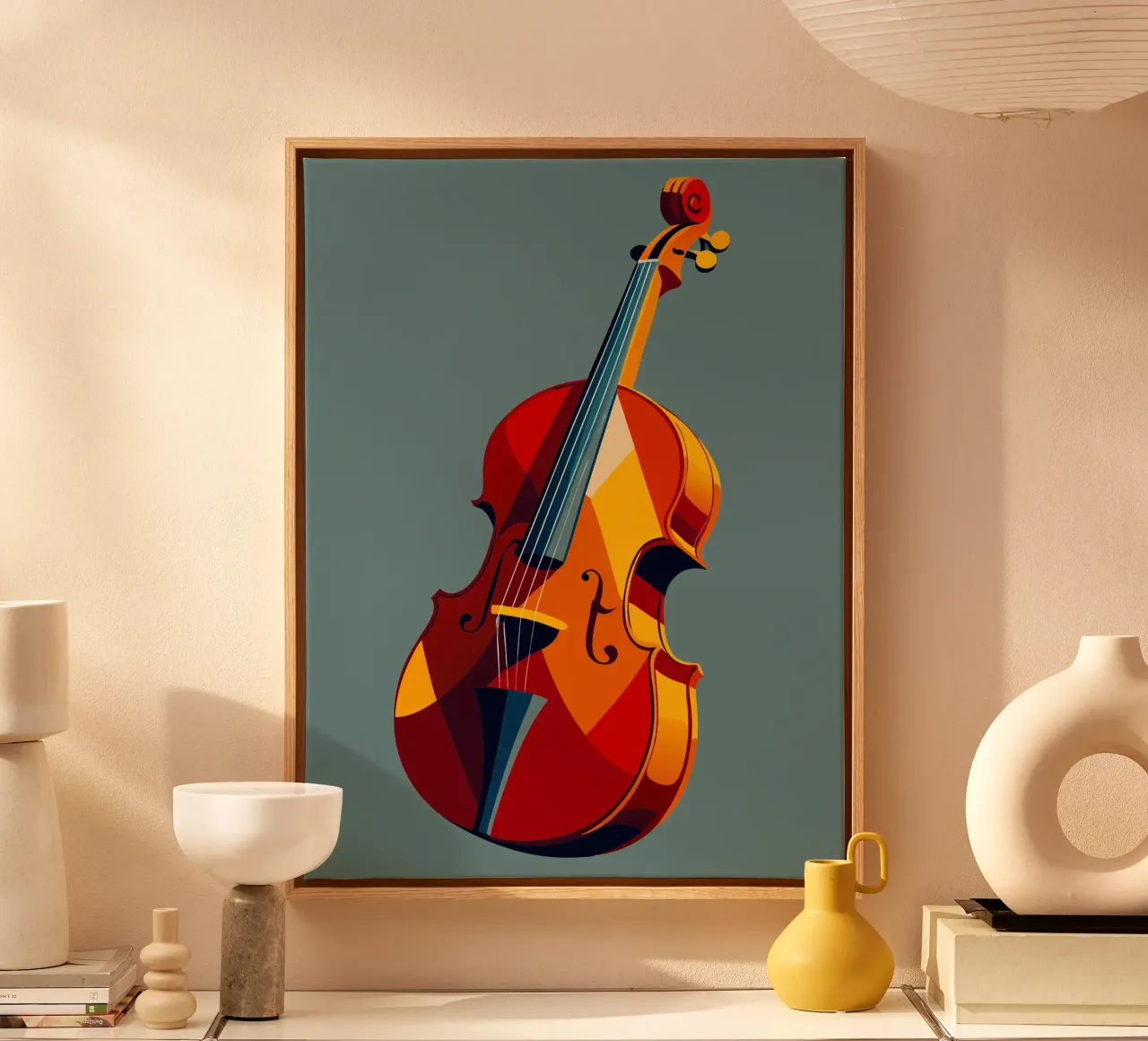 contra bass pittura arte moderna tela con Cornice a cassetta da jasmine