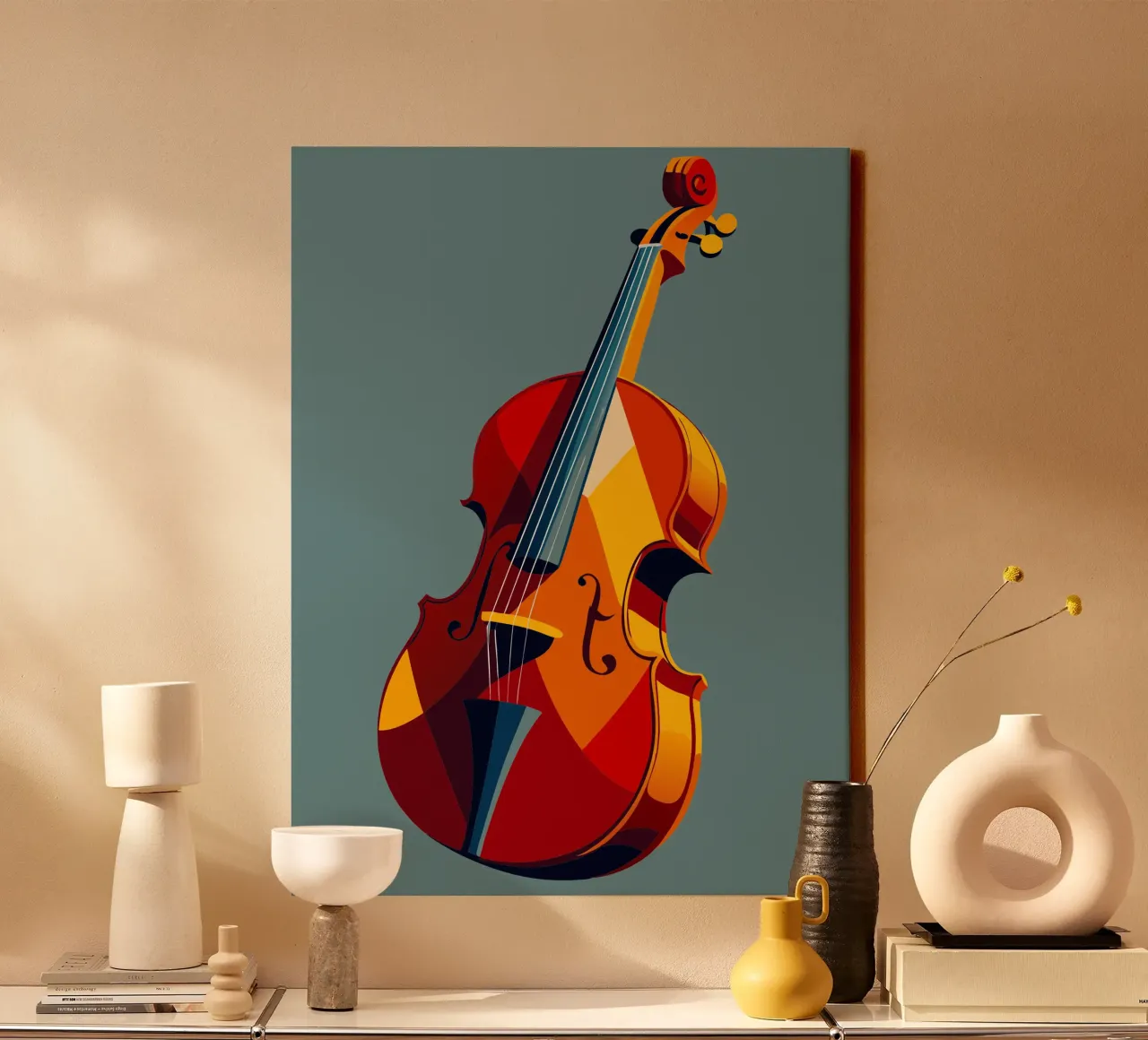 contra bass pittura arte moderna tela con Cornice a cassetta da jasmine