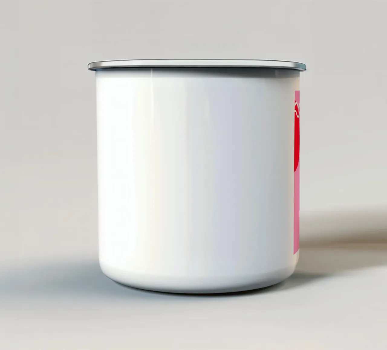 Positano Pink White and Red Art tazza in smalto da GraceDigitalArtCo
