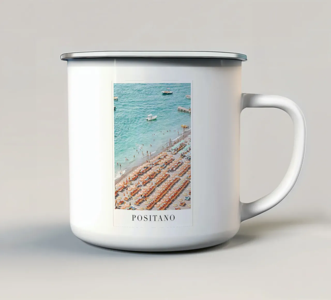 Positano Travel Art tazza in smalto da GraceDigitalArtCo