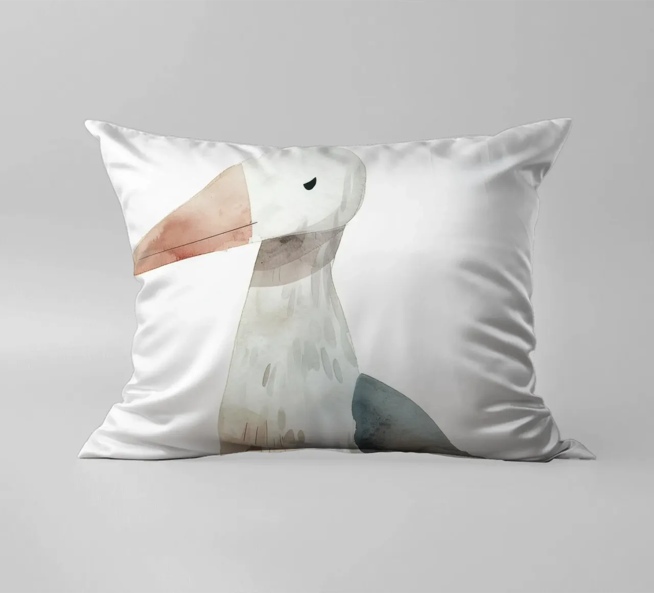 Illustrazione ad acquerello di un uccello arrabbiato cuscino da DesignDoodle