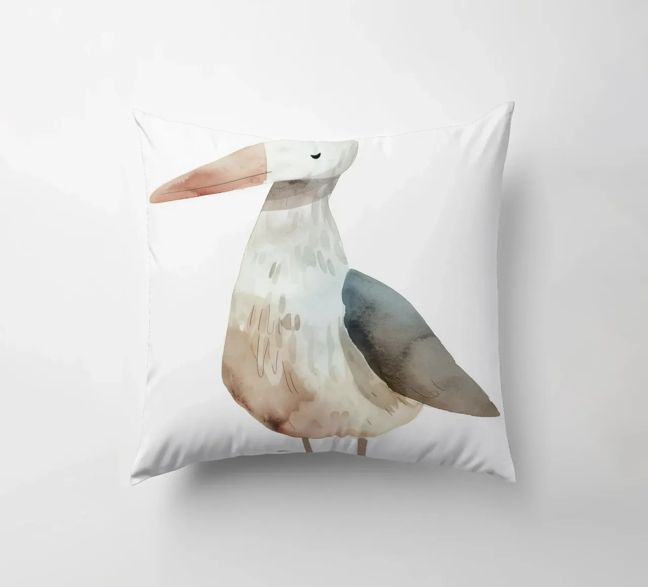 Illustrazione ad acquerello di un uccello arrabbiato cuscino da DesignDoodle