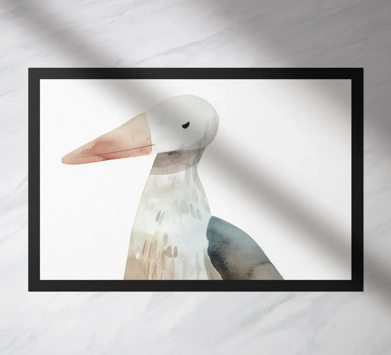 Illustrazione ad acquerello di un uccello arrabbiato zerbino da DesignDoodle