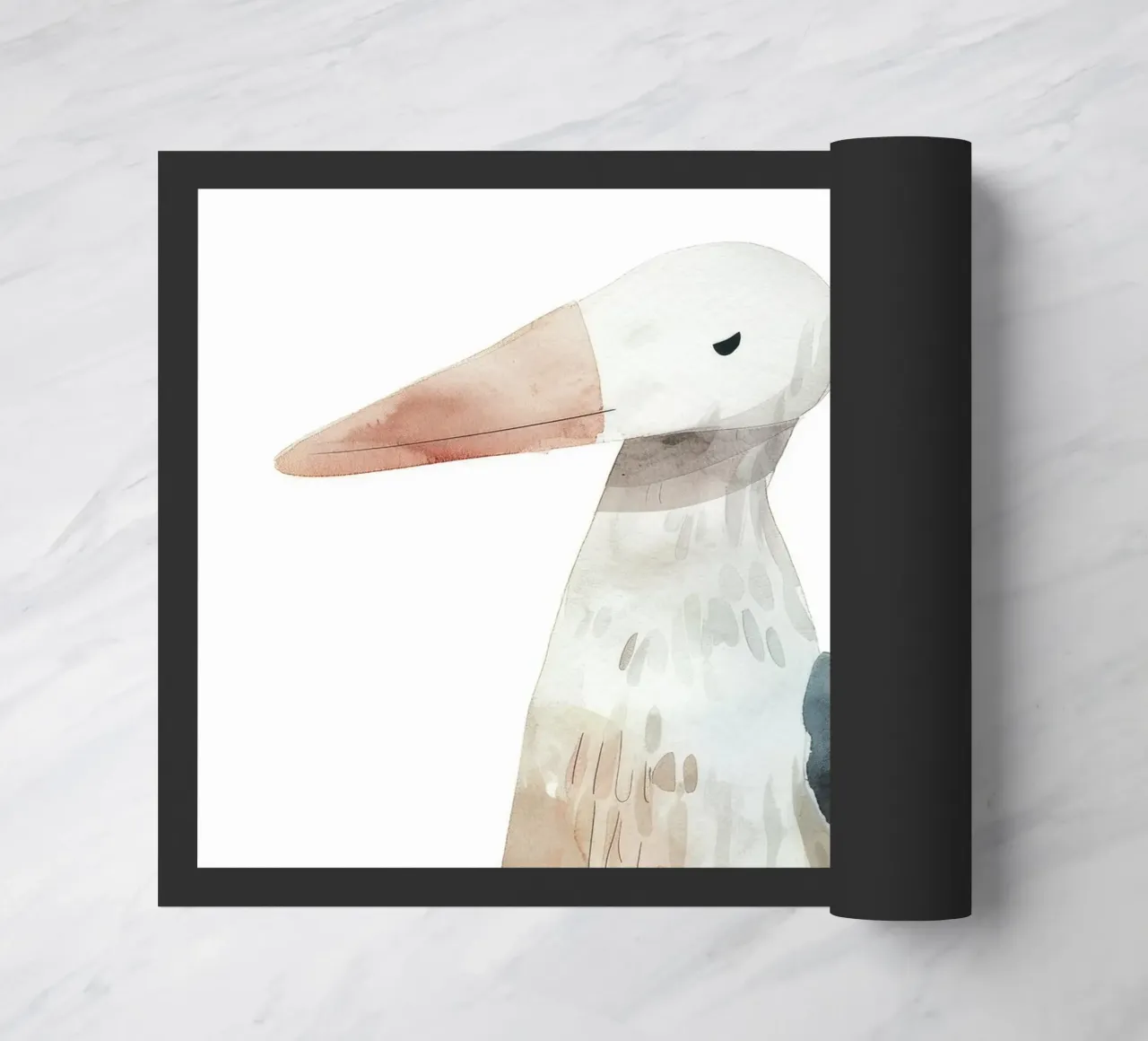 Illustrazione ad acquerello di un uccello arrabbiato zerbino da DesignDoodle