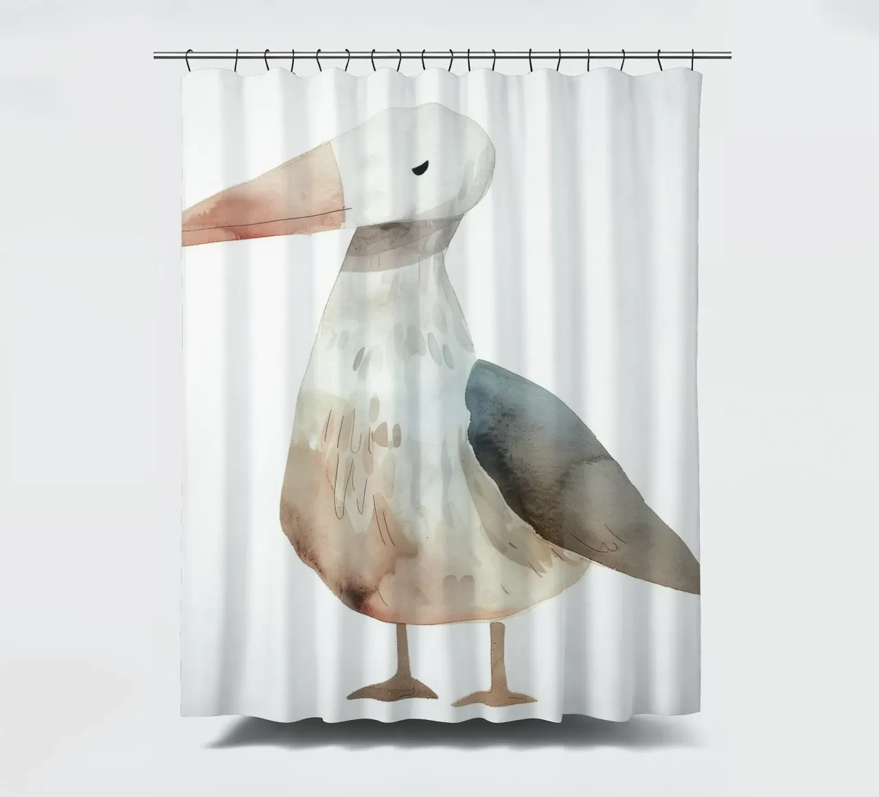 Illustrazione ad acquerello di un uccello arrabbiato tenda da doccia da DesignDoodle