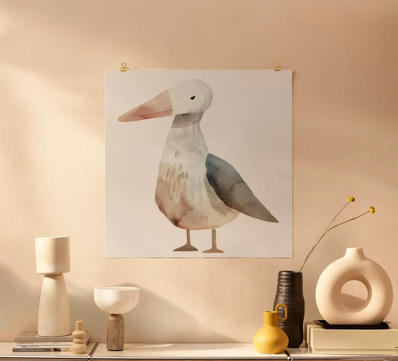 Illustrazione ad acquerello di un uccello arrabbiato carta hahnemühle da DesignDoodle