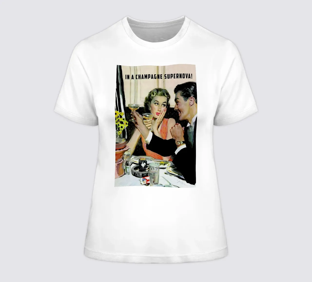 In A Champagne Supernova! women's fitted t-shirt by Gallery Print and Art Limited