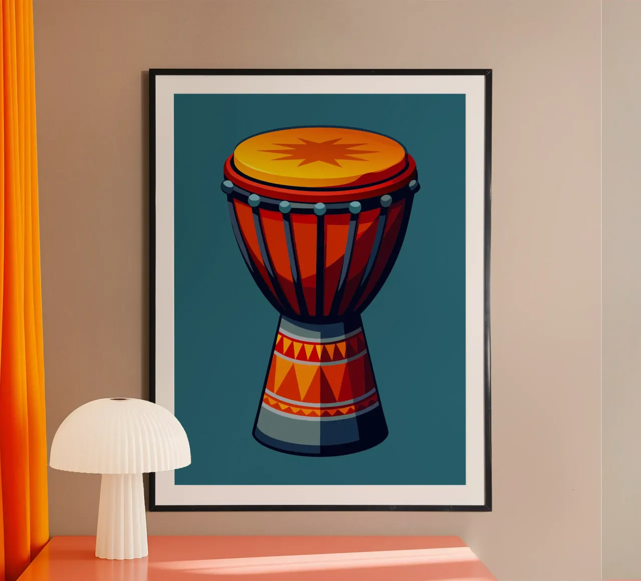 djembe pittura arte moderna poster con telaio in plastica da jasmine