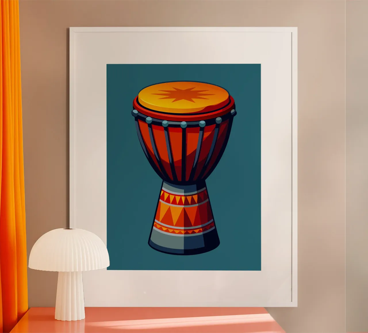 djembe pittura arte moderna poster con telaio in plastica da jasmine