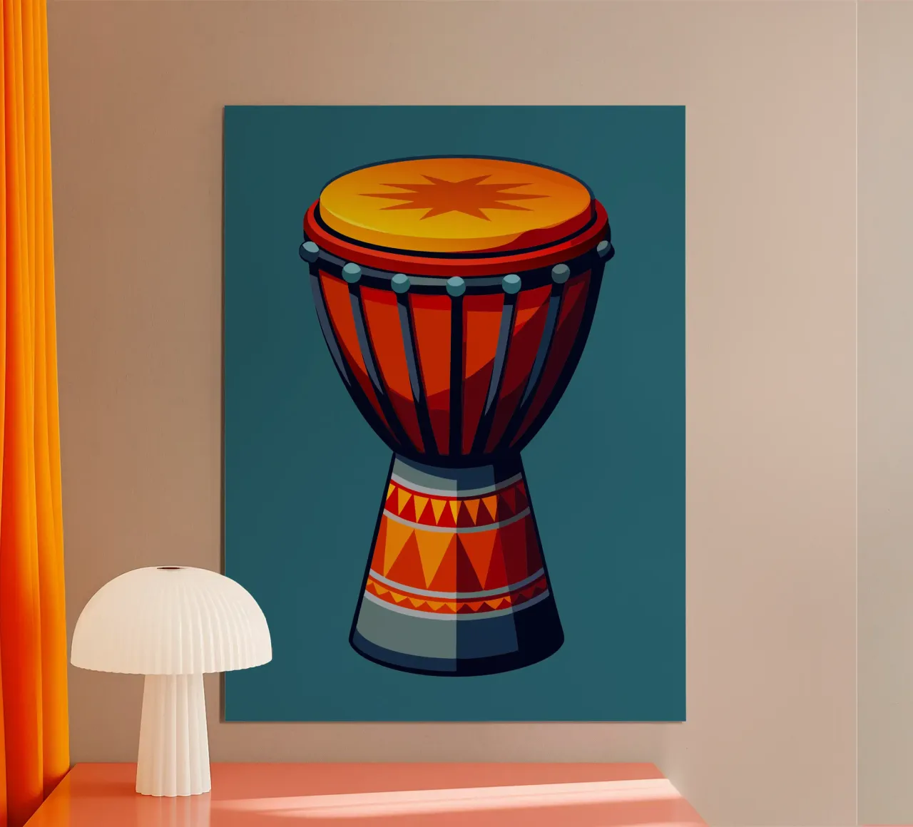 djembe pittura arte moderna poster con telaio in plastica da jasmine