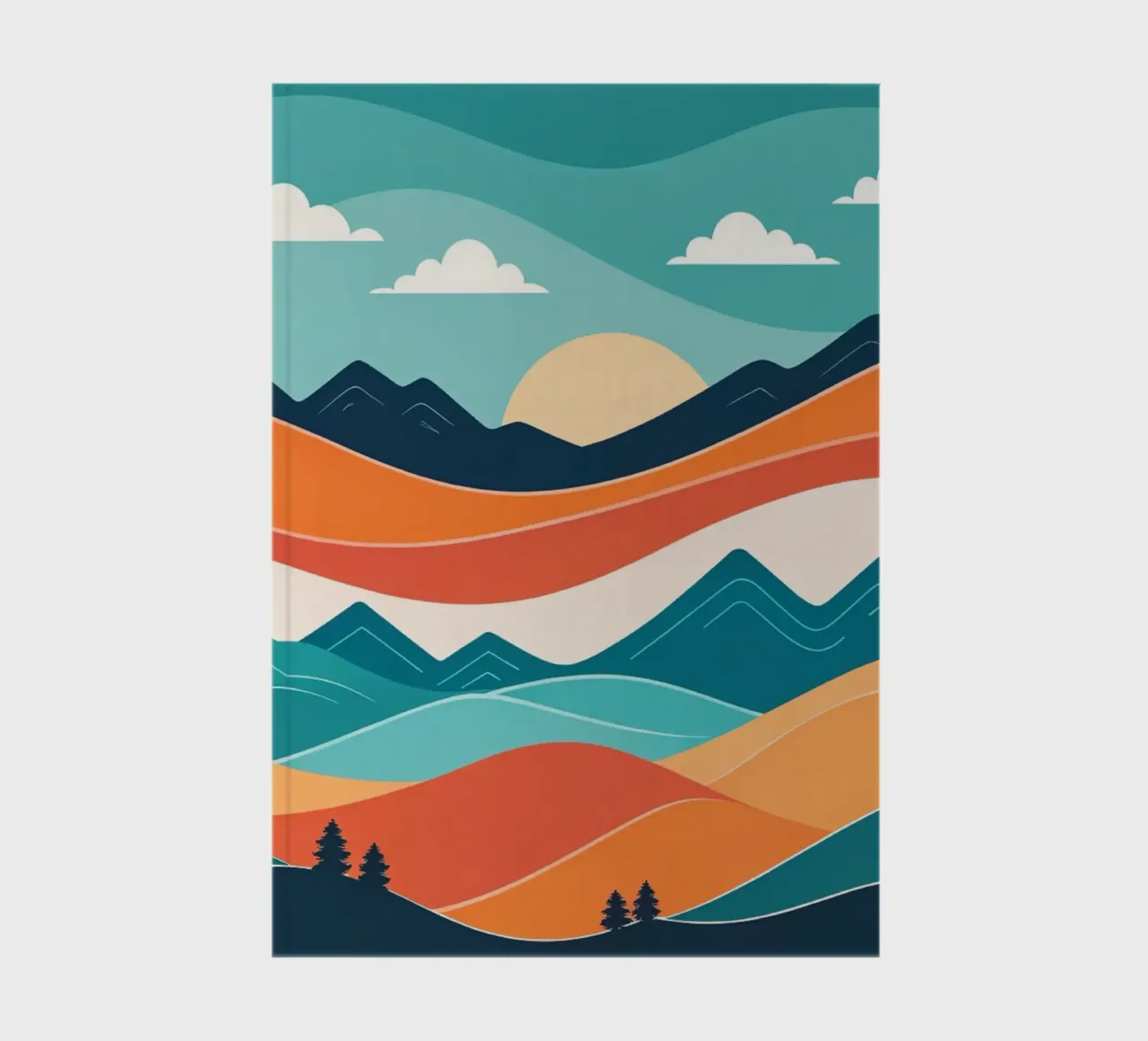 Serene Mountainscape Sunset notebook by Artistic-shop