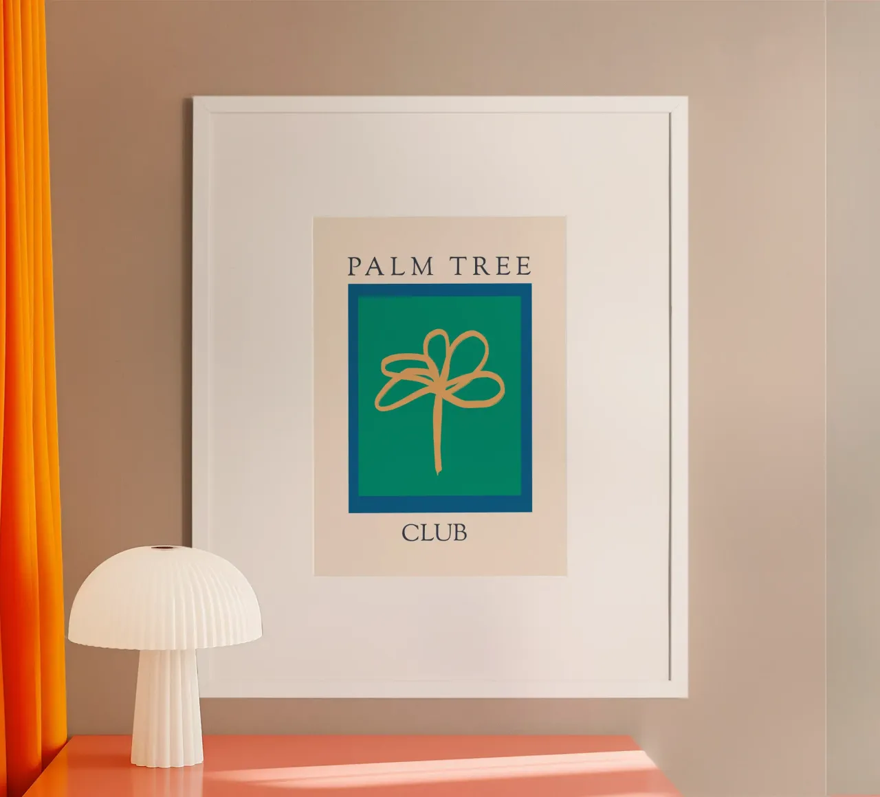 Palm Tree Club poster con telaio in plastica da treechild