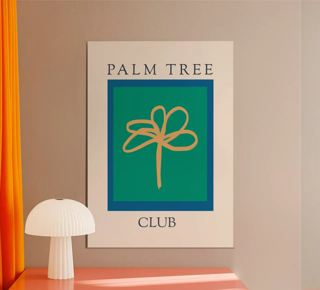 Palm Tree Club poster con telaio in plastica da treechild