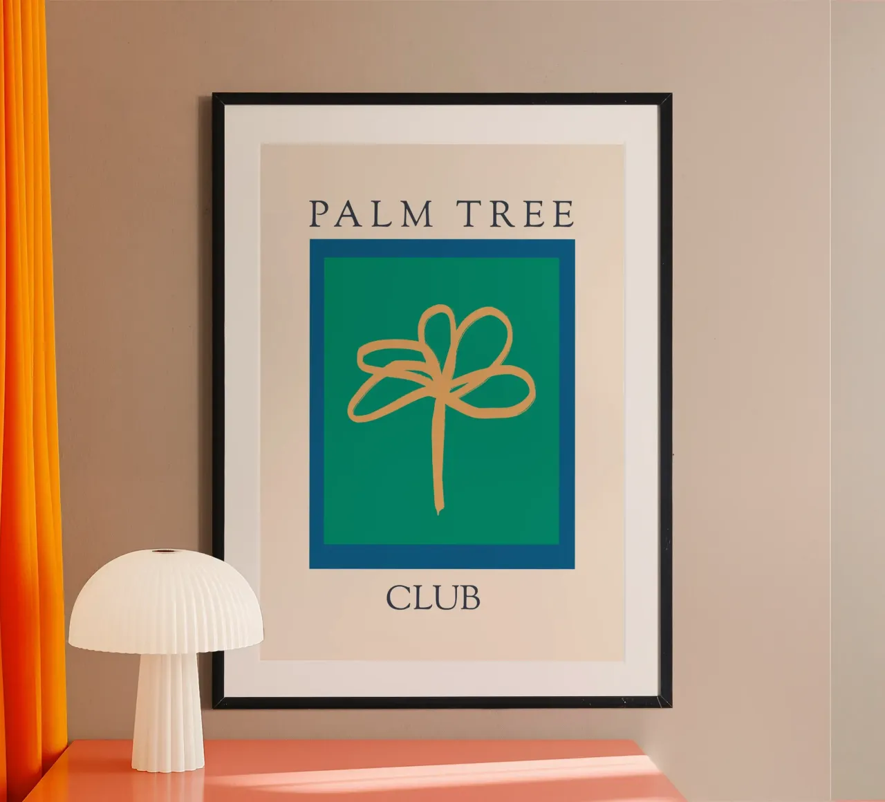 Palm Tree Club poster con telaio in plastica da treechild