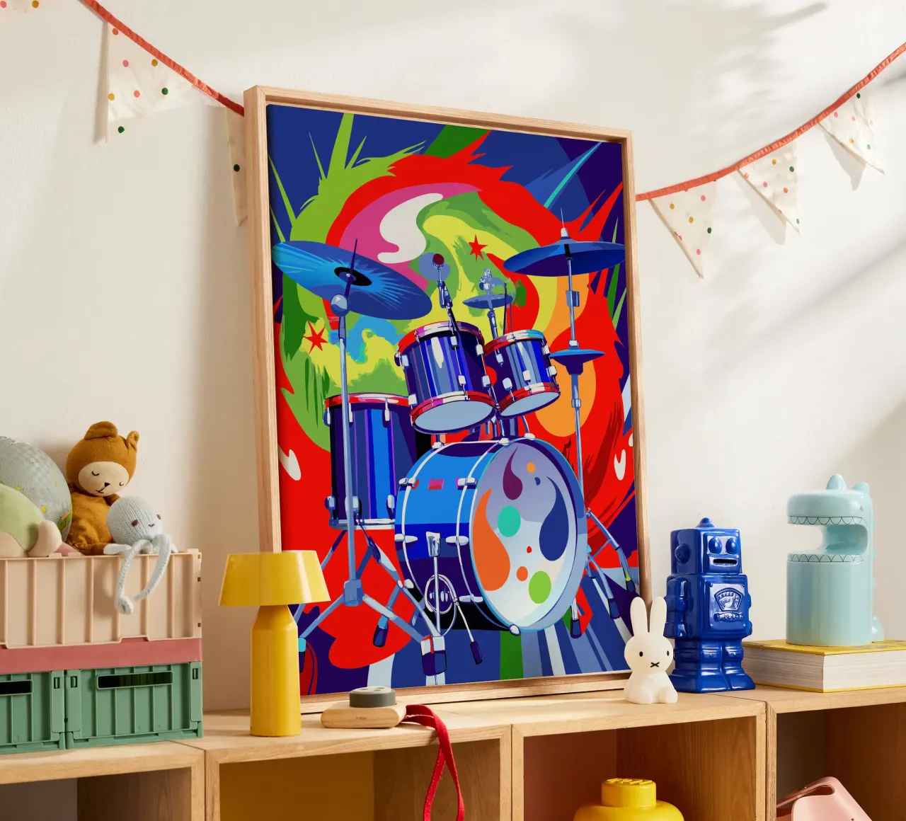 tamburi pittura arte moderna tela con Cornice a cassetta da jasmine