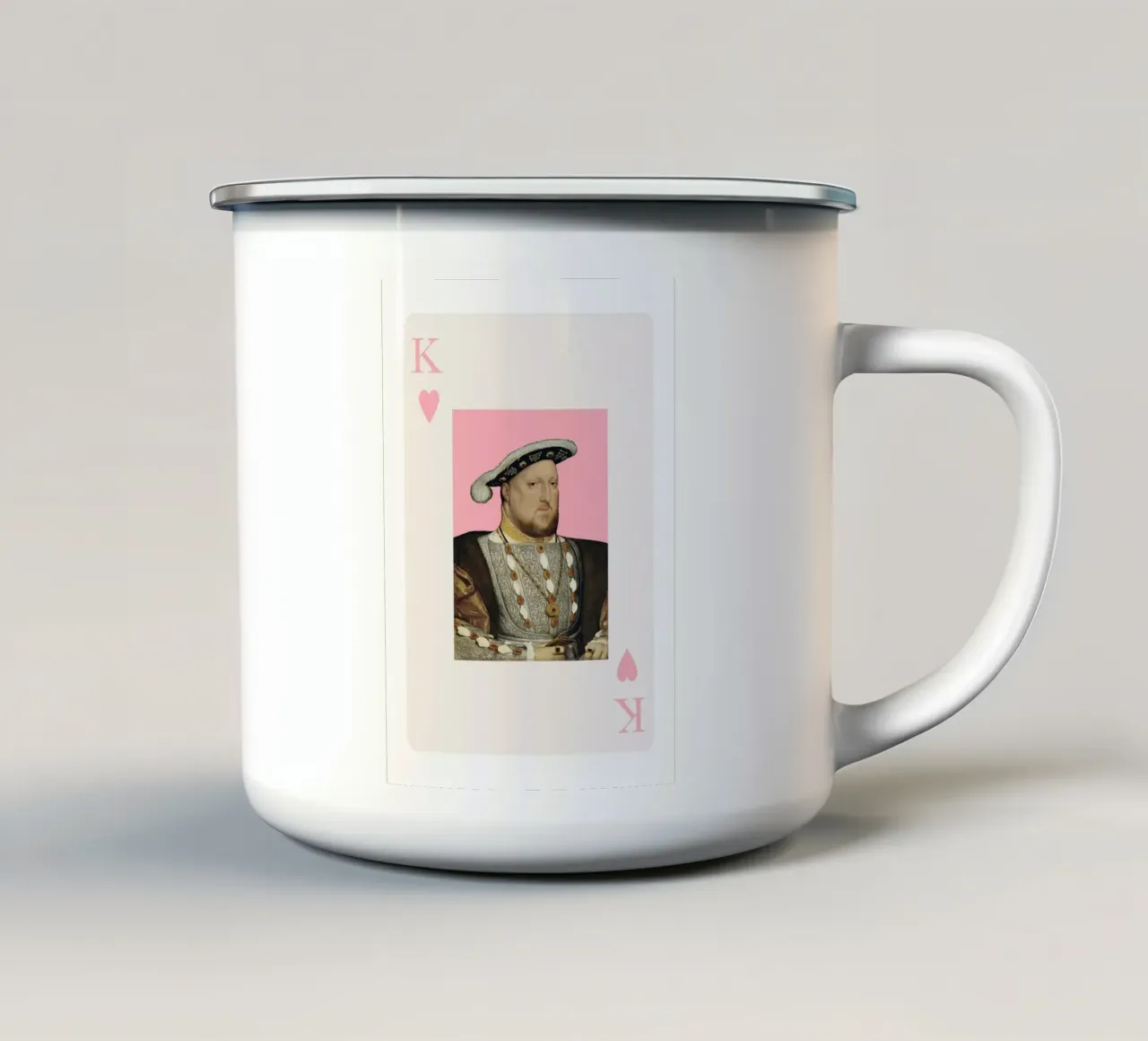 King Henry VIII Playing Card Art tazza in smalto da GraceDigitalArtCo