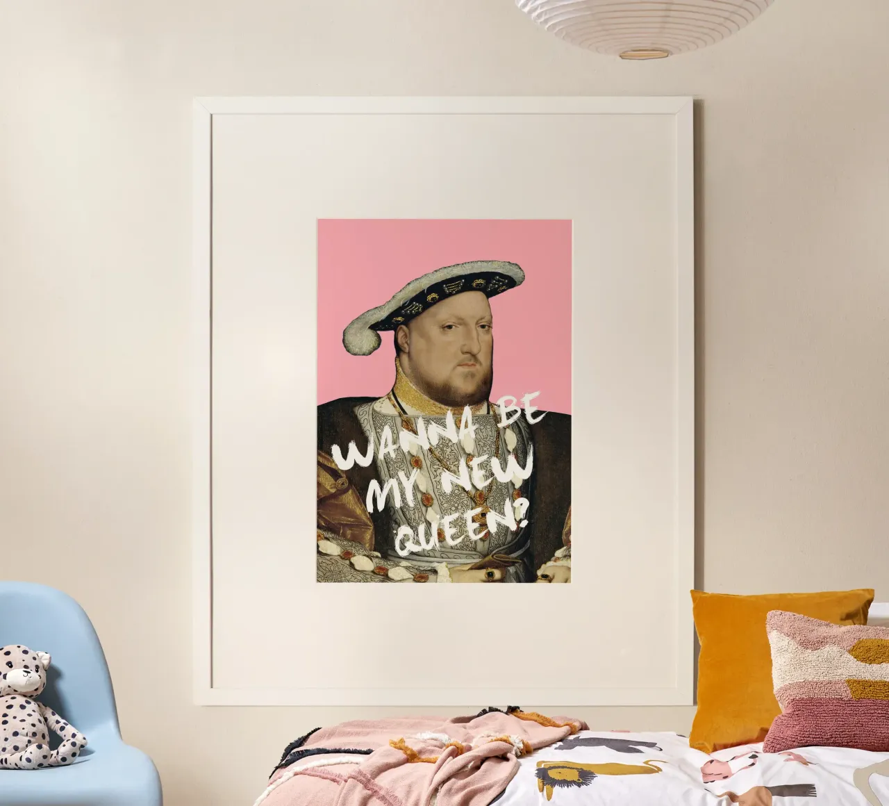 King Henry VIII New Queen poster con telaio in plastica da GraceDigitalArtCo