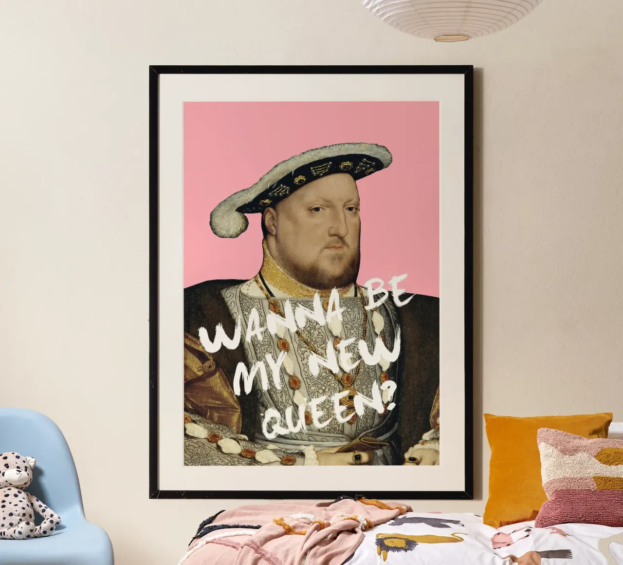 King Henry VIII New Queen poster con telaio in plastica da GraceDigitalArtCo