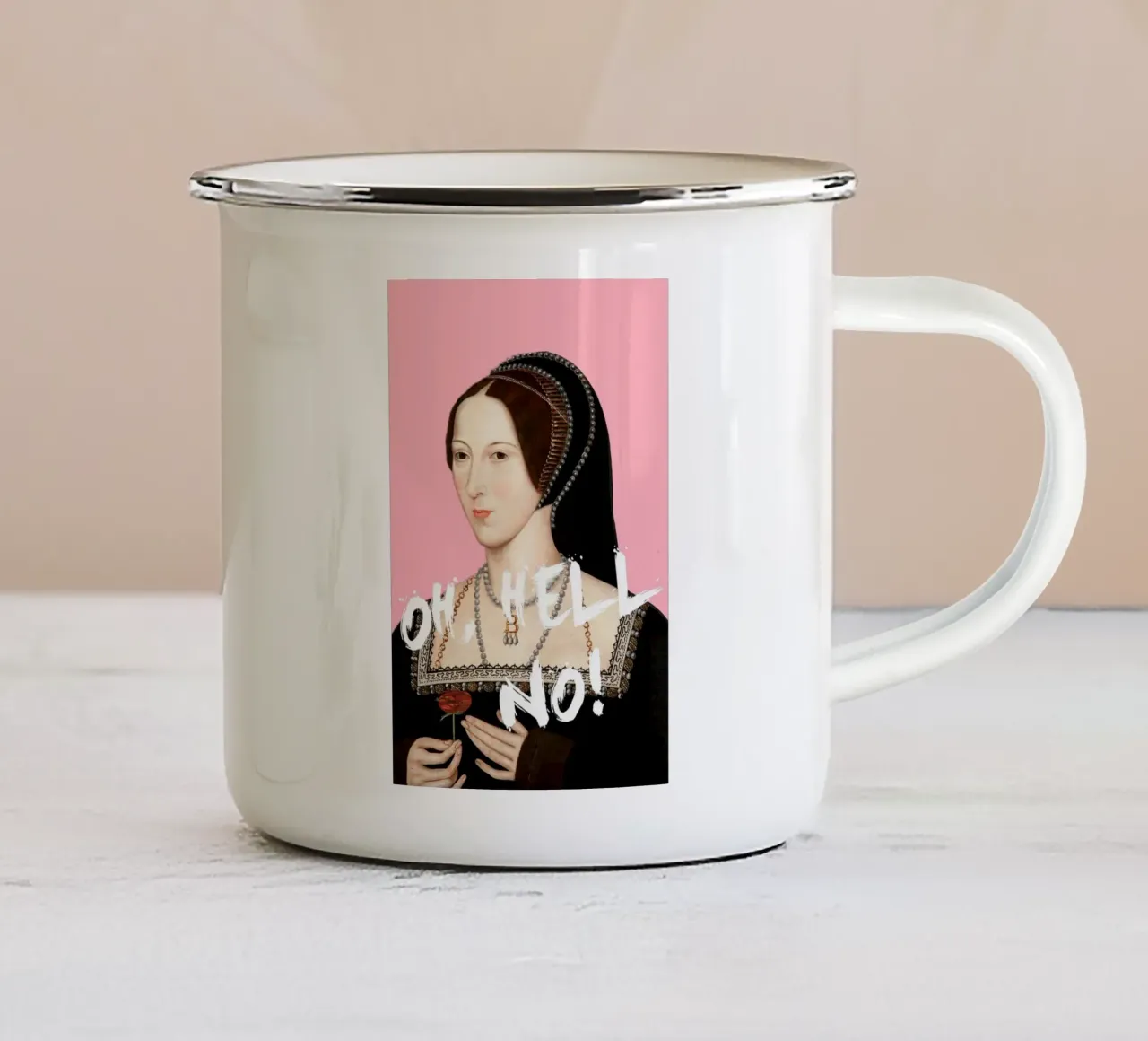 Anne Boleyn - Oh hell no tazza in smalto da GraceDigitalArtCo