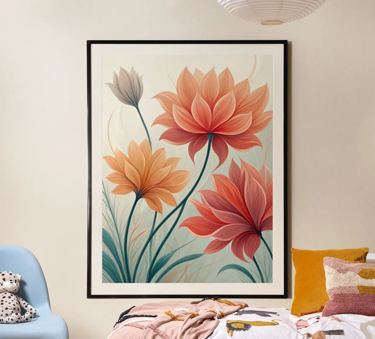 Fiore grazioso e floreale poster con telaio in alluminio da Artistic-shop