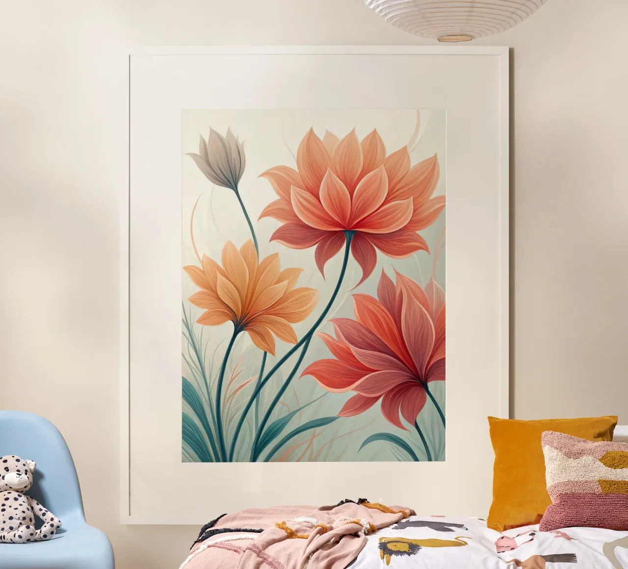 Fiore grazioso e floreale poster con telaio in alluminio da Artistic-shop