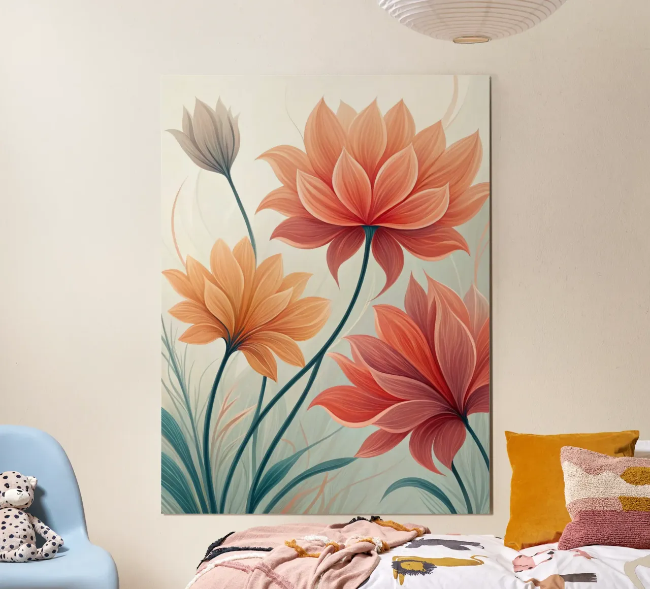 Fiore grazioso e floreale poster con telaio in alluminio da Artistic-shop