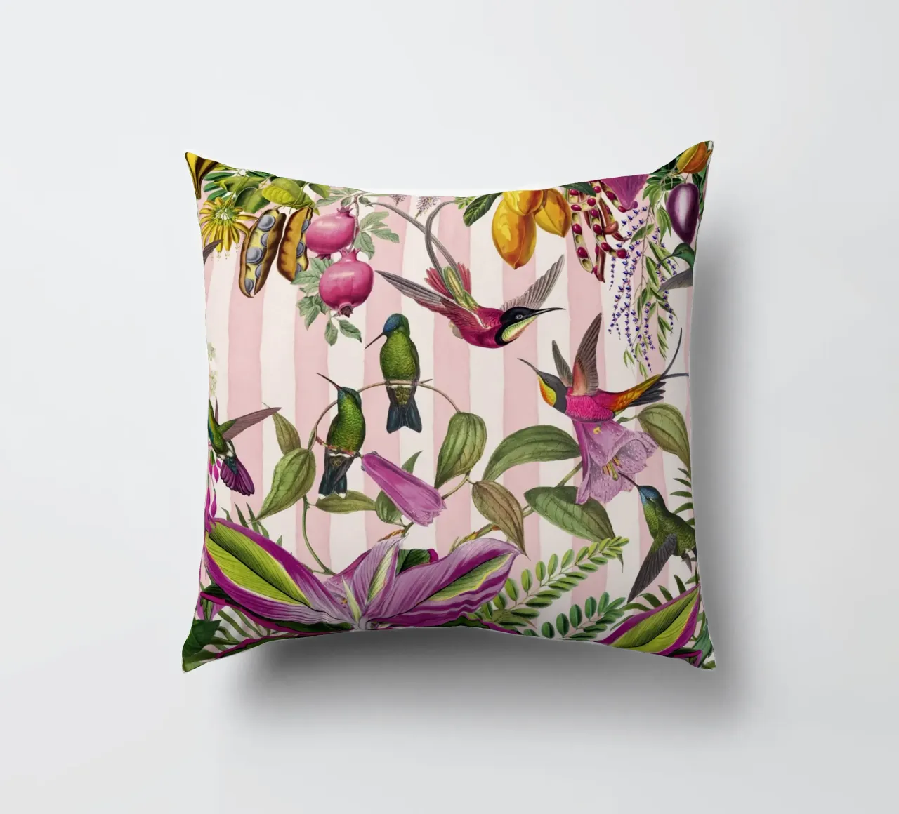 Paradiso esotico nascosto dei colibrì cuscino da Andrea Haase Vintage World