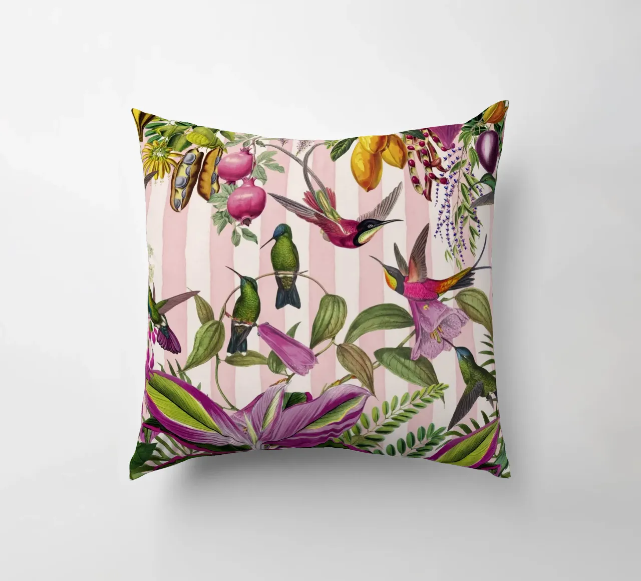 Paradiso esotico nascosto dei colibrì cuscino da Andrea Haase Vintage World