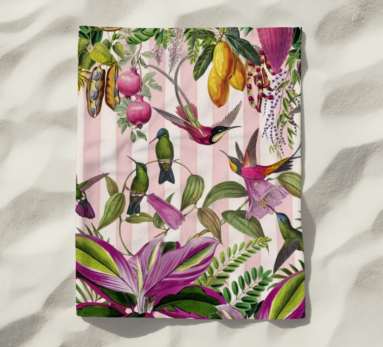 Paradiso esotico nascosto dei colibrì telo mare da Andrea Haase Vintage World