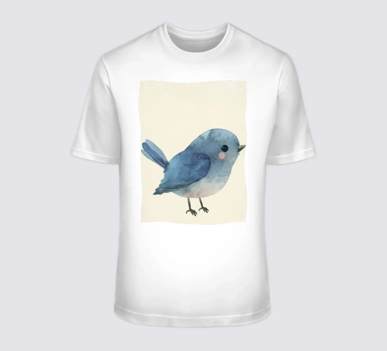 Illustrazione ad acquerello di un uccello blu t-shirt da DesignDoodle