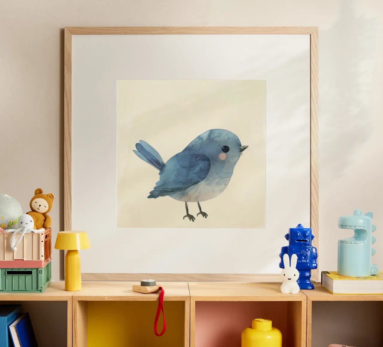Illustrazione ad acquerello di un uccello blu carta hahnemühle da DesignDoodle