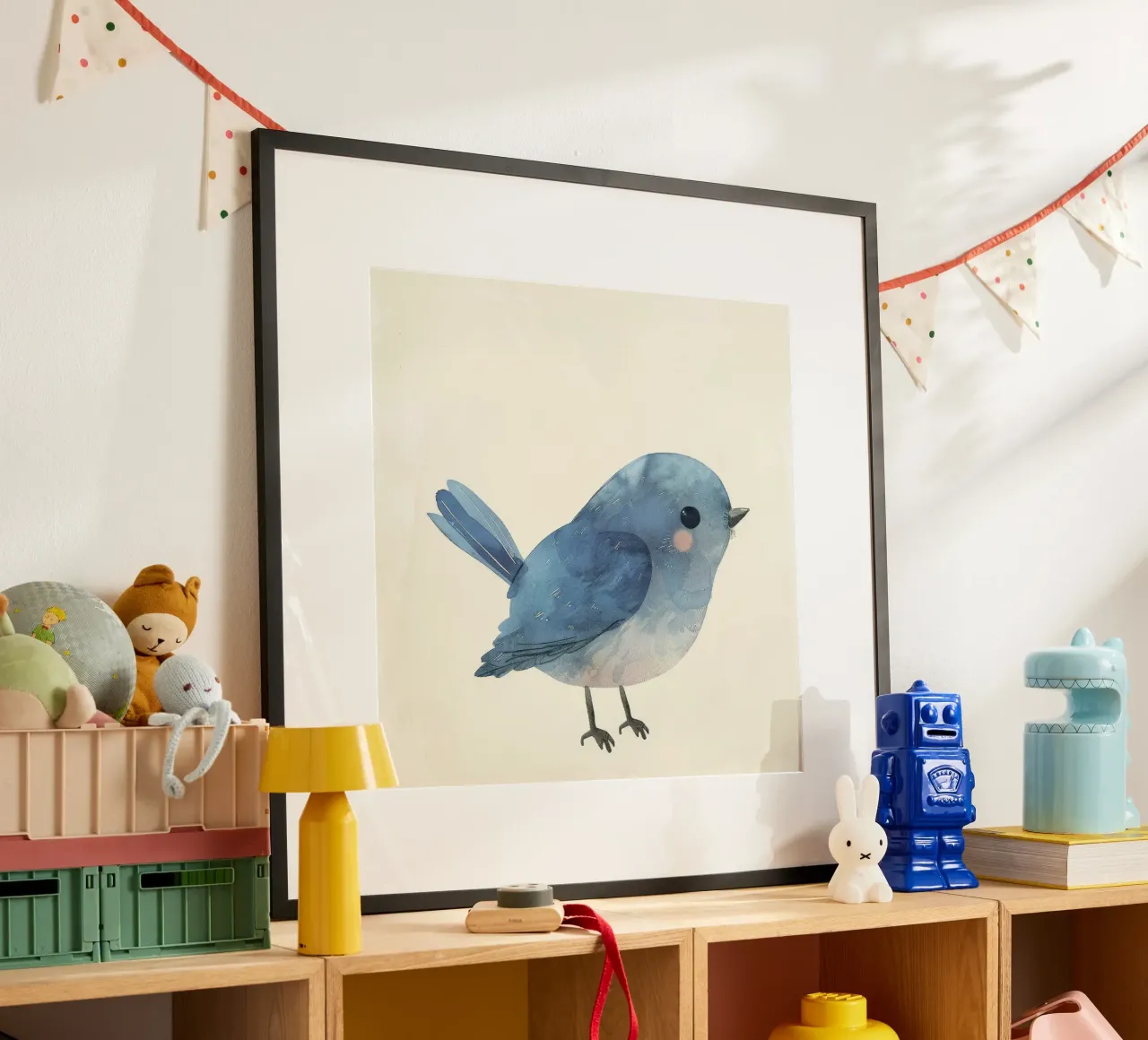 Illustrazione ad acquerello di un uccello blu carta hahnemühle da DesignDoodle