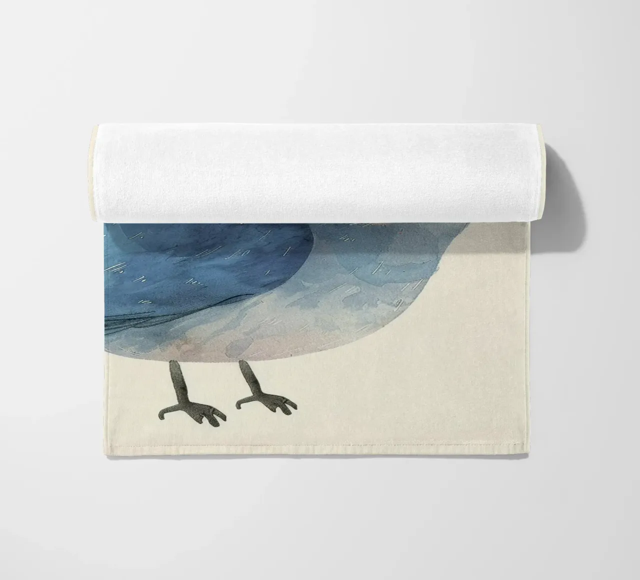 Illustrazione ad acquerello di un uccello blu telo mare da DesignDoodle