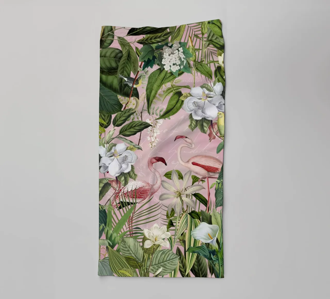 Flamingo Jungle Exotic Island towel by Andrea Haase Vintage World