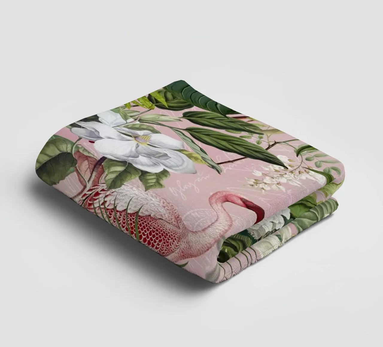 Flamingo Jungle Exotic Island towel by Andrea Haase Vintage World