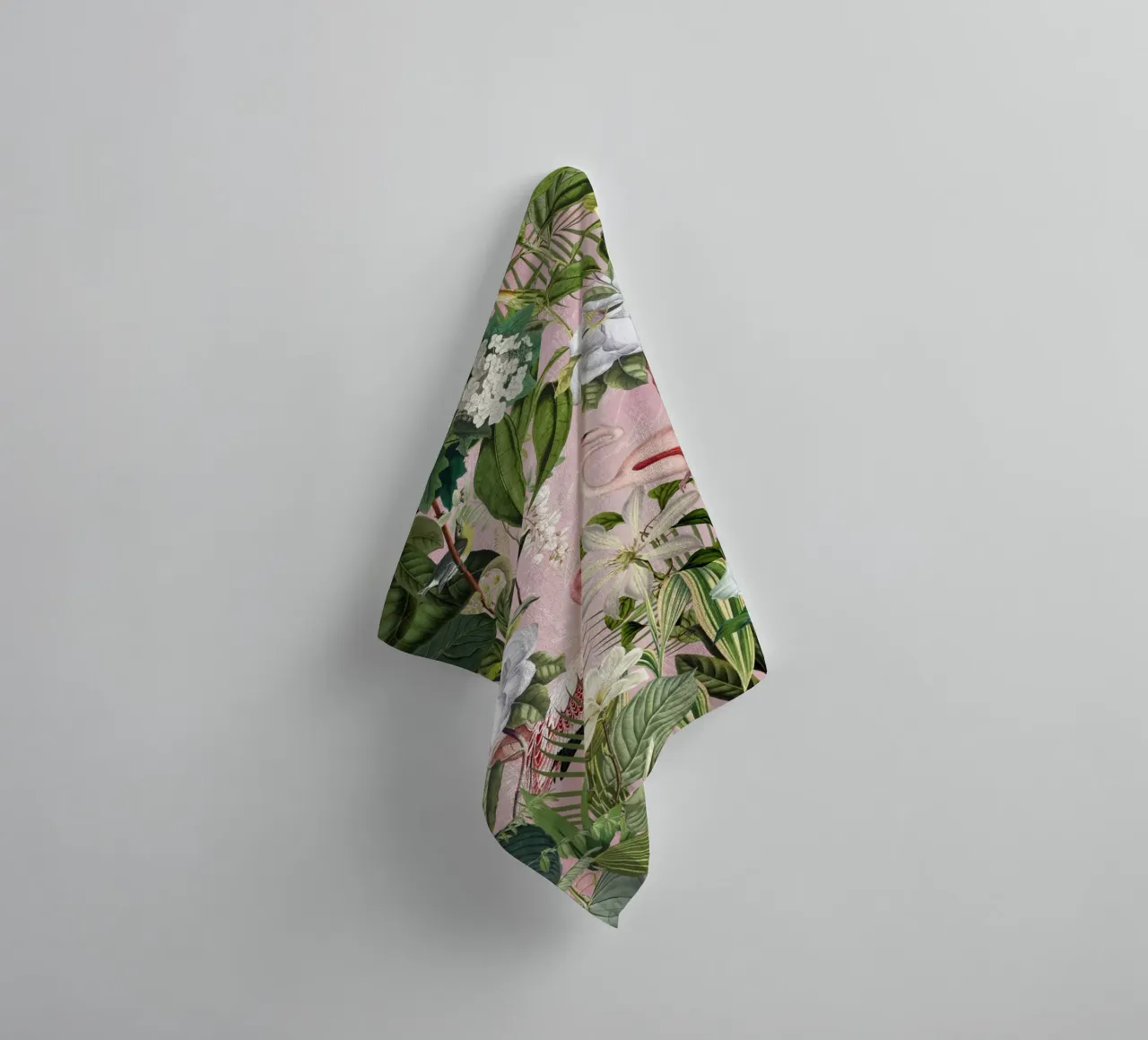 Flamingo Jungle Exotic Island towel by Andrea Haase Vintage World