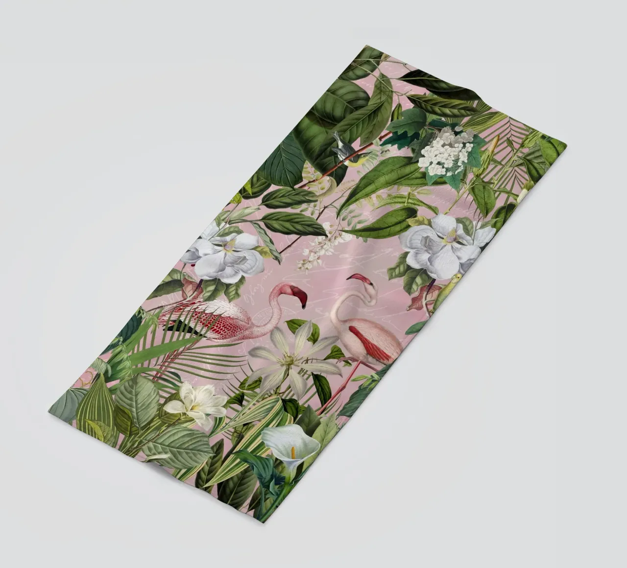 Flamingo Jungle Exotic Island beach towel by Andrea Haase Vintage World