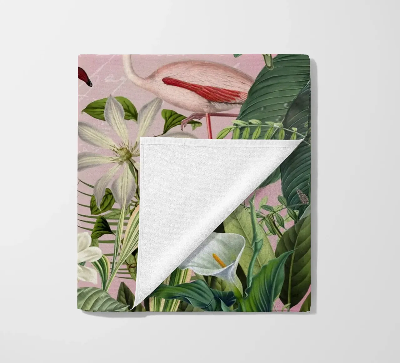 Flamingo Jungle Exotic Island beach towel by Andrea Haase Vintage World